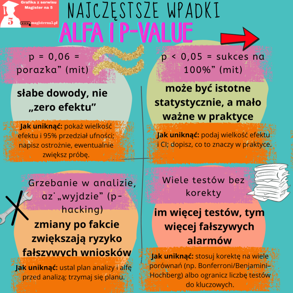 Błędy alfa i p-value w pracy magisterskiej