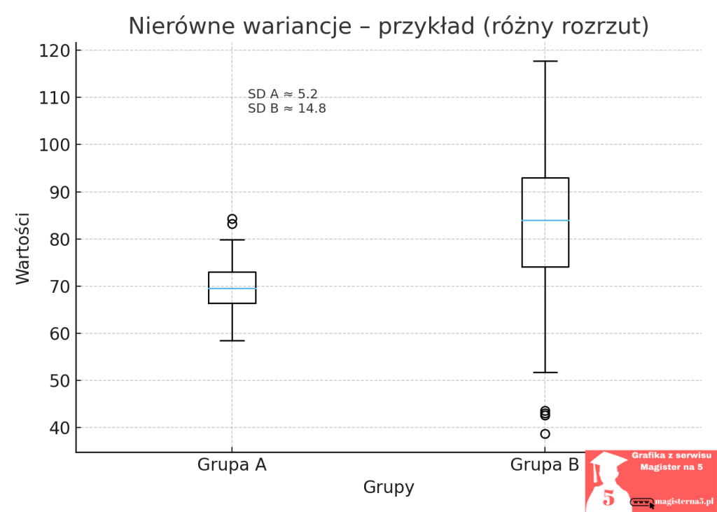 Homogeniczność wariancji w Excelu