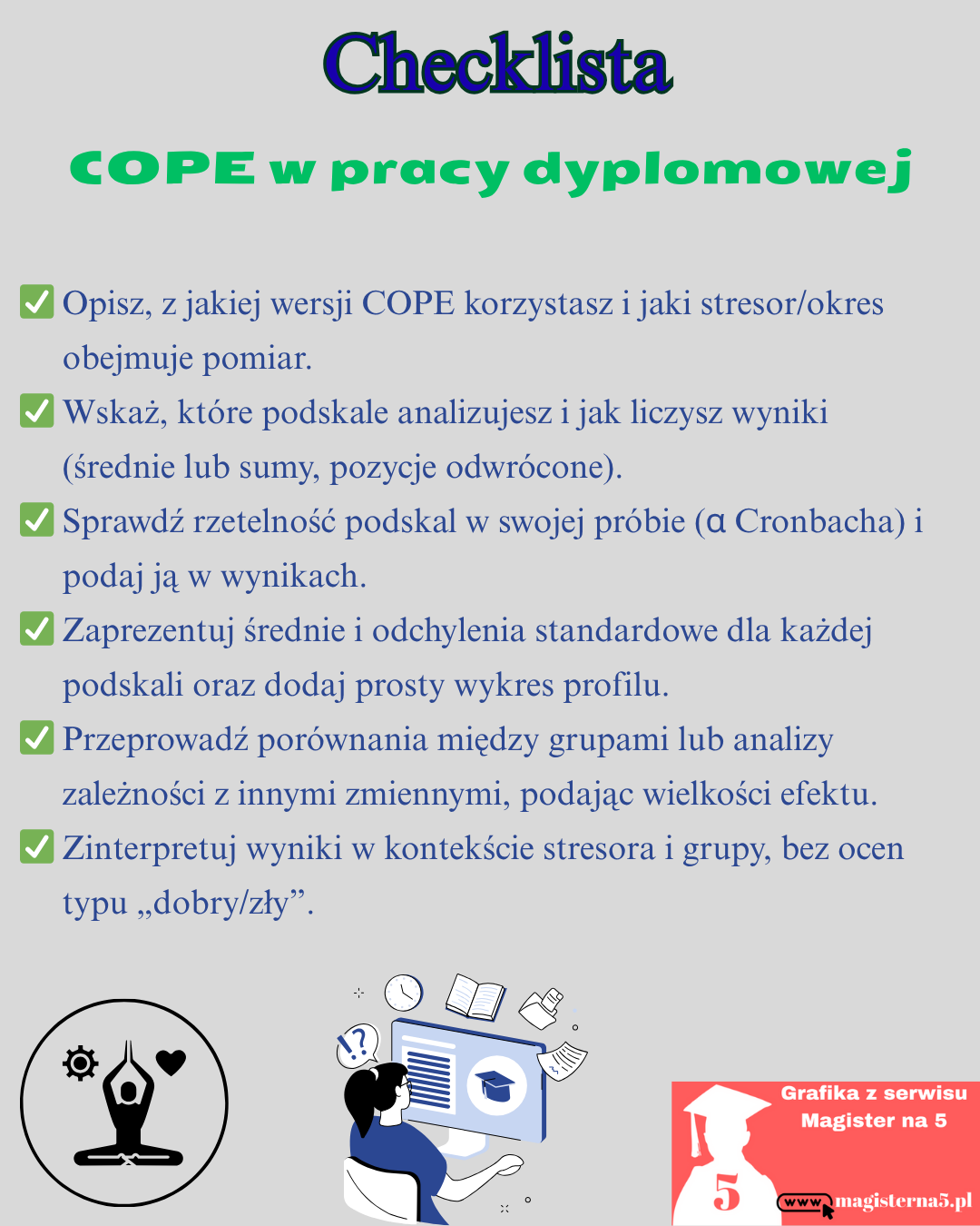 Checklista test stylów przywiązania w pracy magisterskiej Checklista COPE w pracy licencjackiej i magisterskiej