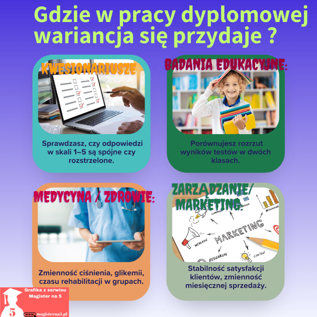 Wariancja w pracy dyplomowej, gdzie ?