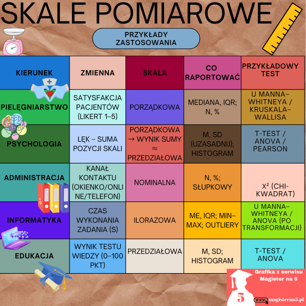 Zastosowanie skal pomiarowych w pracach magisterskich