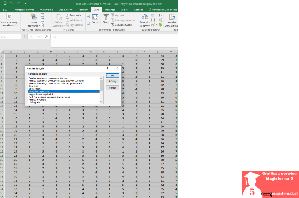 Statystyka opisowa w Excelu