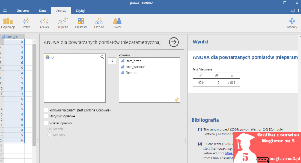 Jamovi-test friedmana